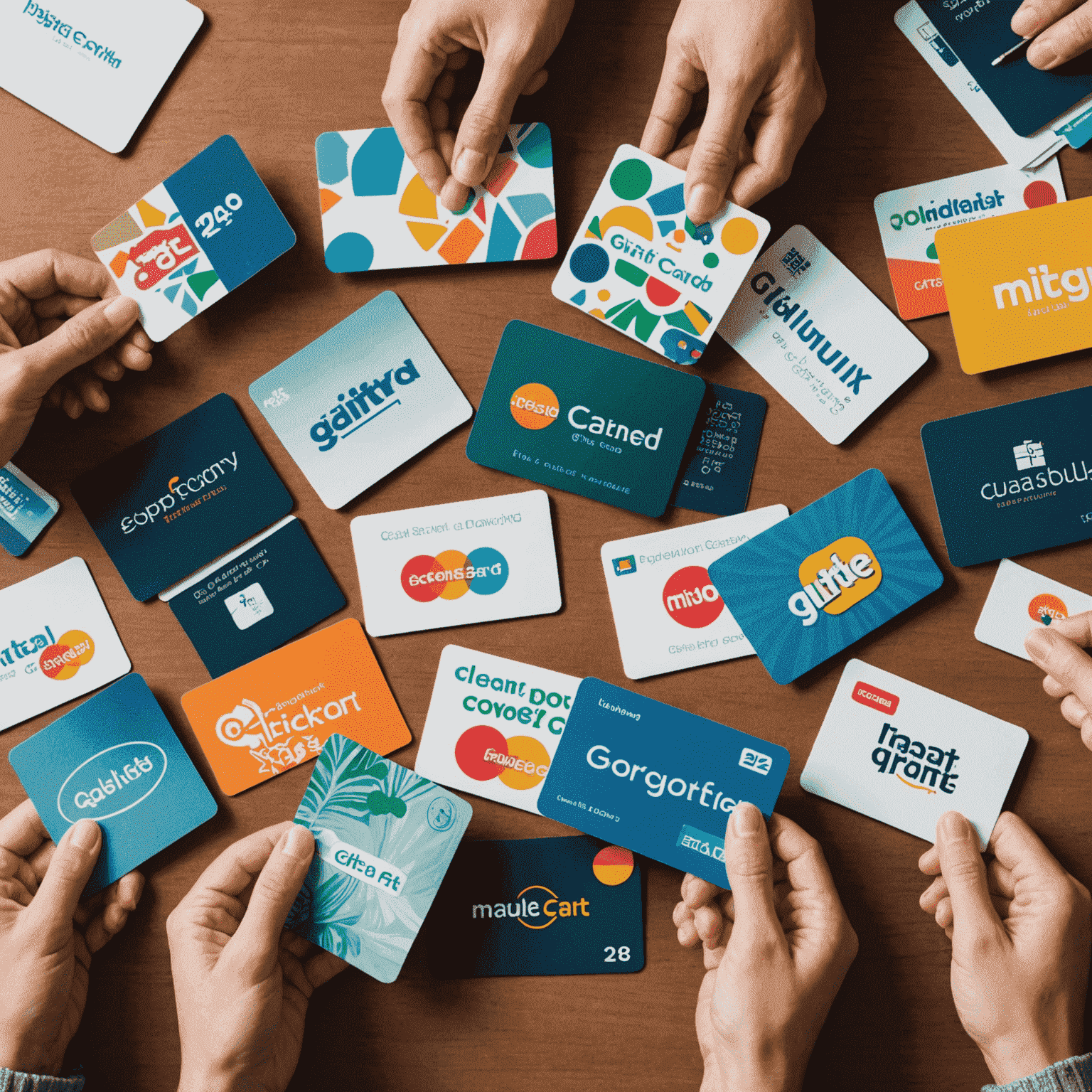A collage of various gift cards and a person's hand selecting one, symbolizing the popularity and choice in gift card giving